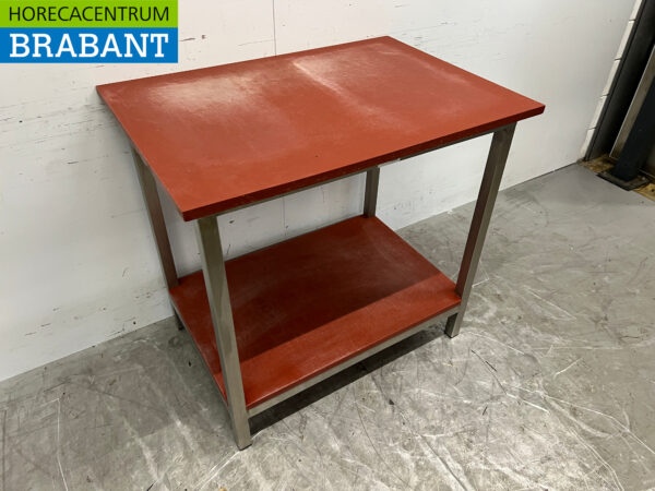 Table de découpe en acier inoxydable Polyéthylène 100 x 70 x 94 cm Restauration Boucherie – Image 3