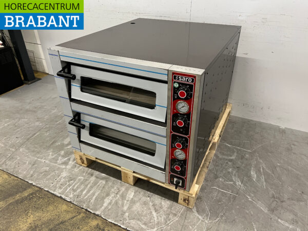 Four à pizza Saro en acier inoxydable 2 x 6 pizzas 400V Horeca – Image 2