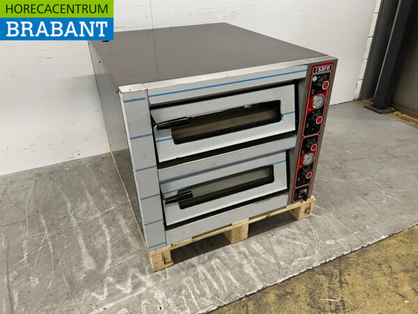 Four à pizza Saro en acier inoxydable 2 x 6 pizzas 400V Horeca – Image 3