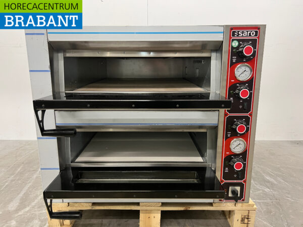 Four à pizza Saro en acier inoxydable 2 x 6 pizzas 400V Horeca – Image 4