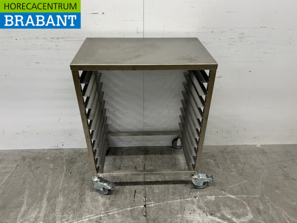 Chariot à plateaux mobile Saro en acier inoxydable 10 x 60/40 cm Traiteur Boulangerie