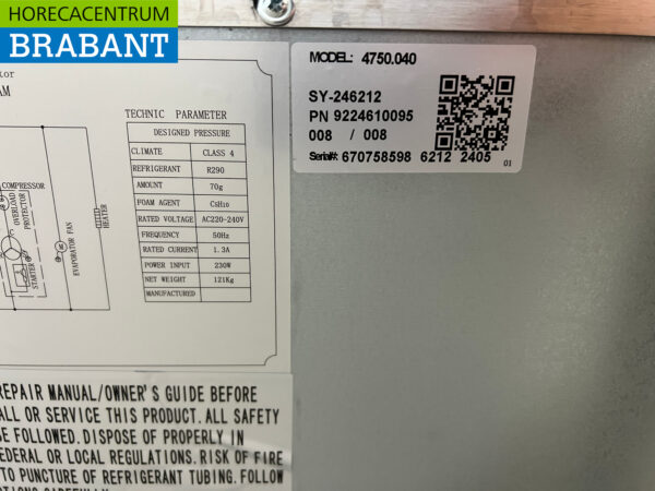 Table de travail réfrigérée Ecofrost en acier inoxydable 179,5 cm 230V Horeca – Image 5
