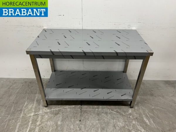 Table de travail en acier inoxydable 120 x 60 x 85,5 cm avec étagère inférieure Restauration