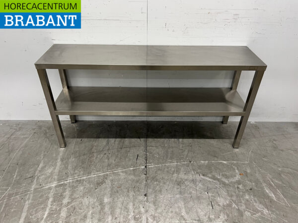 Pont d'étagère double en acier inoxydable 140 cm Restauration