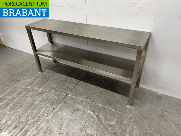 Pont d'étagère double en acier inoxydable 140 cm Restauration – Image 2