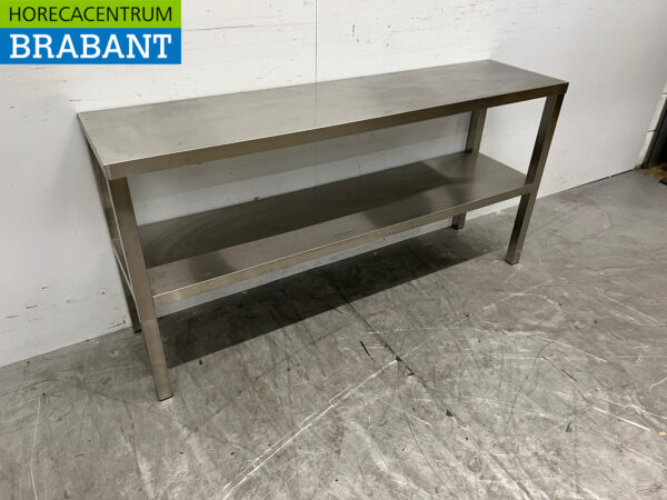 Pont d'étagère double en acier inoxydable 140 cm Restauration – Image 3