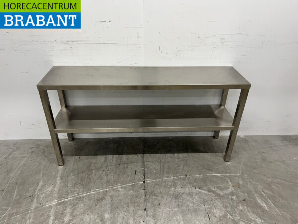 Pont d'étagère double en acier inoxydable 140 cm Restauration