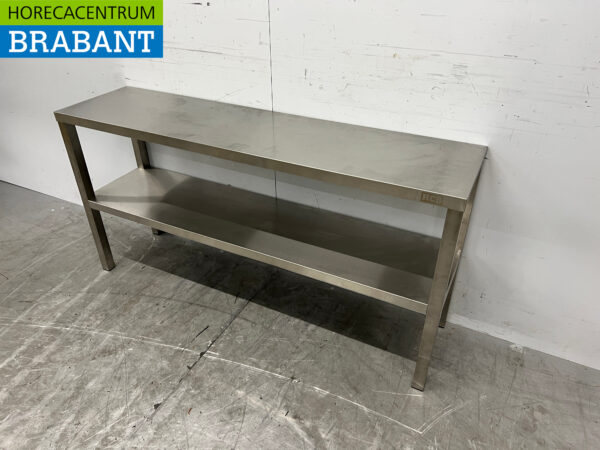Pont d'étagère double en acier inoxydable 140 cm Restauration – Image 2