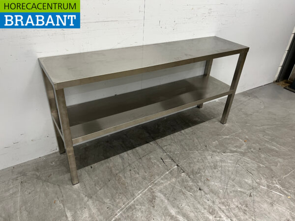 Pont d'étagère double en acier inoxydable 140 cm Restauration – Image 3