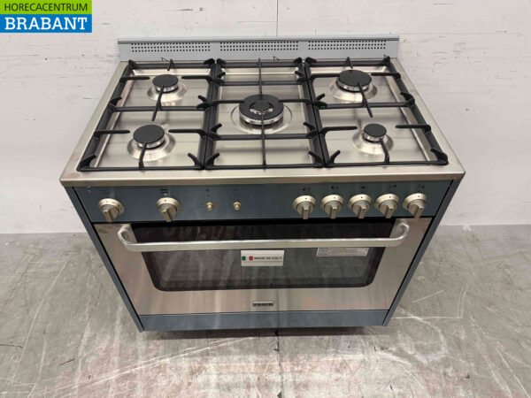 Plaque de cuisson à gaz Saro 5 feux en acier inoxydable avec four à gaz Gaz naturel/230V Horeca – Image 4