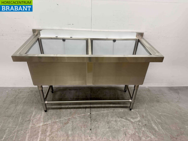 Évier en acier inoxydable Vogue CF406 Double évier 141 cm Restauration – Image 2