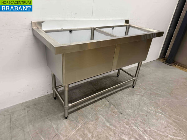 Évier en acier inoxydable Vogue CF406 Double évier 141 cm Restauration – Image 3