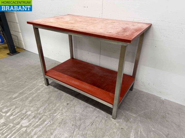 Table de découpe en acier inoxydable Polyéthylène PE 120 x 70 x 91 cm Restauration Boucherie – Image 3