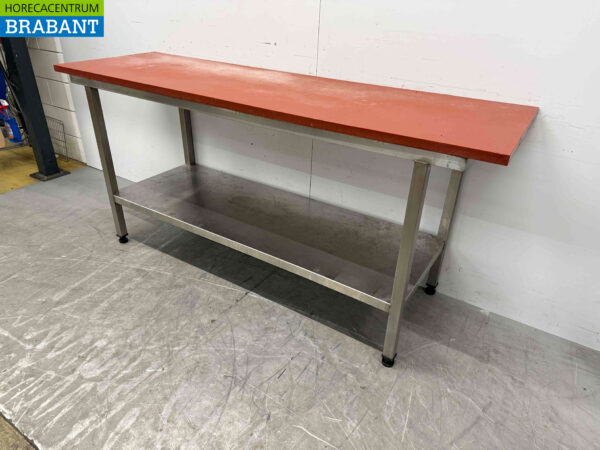 Table de découpe en acier inoxydable Polyéthylène PE 200 x 60 x 90,5 cm Restauration Boucherie – Image 3