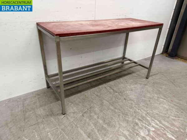 Table de découpe en acier inoxydable Polyéthylène PE 150 x 60 x 87,5 cm Restauration Boucherie – Image 2