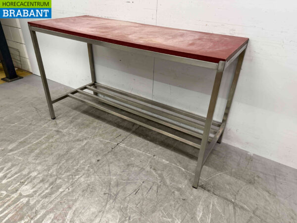 Table de découpe en acier inoxydable Polyéthylène PE 150 x 60 x 87,5 cm Restauration Boucherie – Image 3