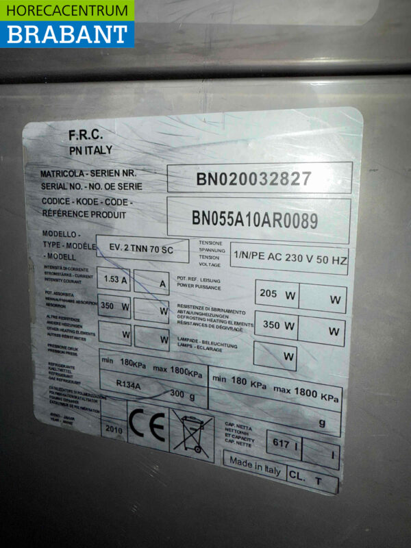 Réfrigérateur double porte Alinox Evolution 2 en acier inoxydable 1400 litres 230V Horeca – Image 5