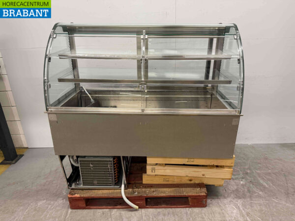 Vitrine réfrigérée encastrable en acier inoxydable 4 x 1/1 gastronorm GN 145 cm 230V Horeca