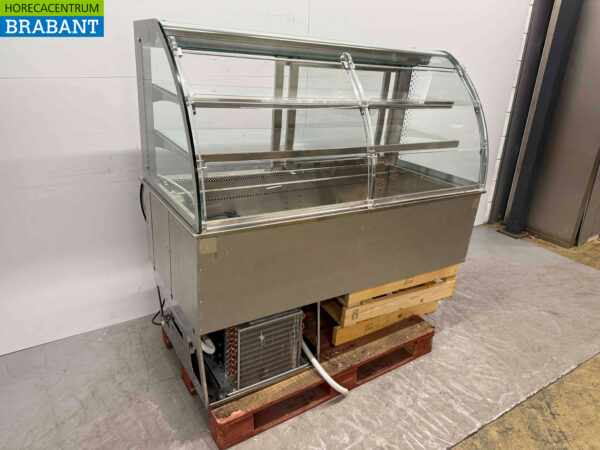 Vitrine réfrigérée encastrable en acier inoxydable 4 x 1/1 gastronorm GN 145 cm 230V Horeca – Image 2
