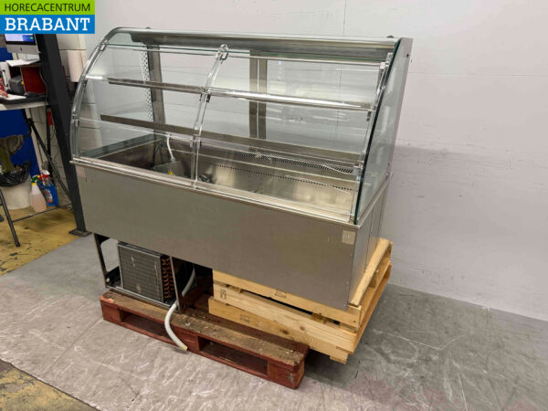 Vitrine réfrigérée encastrable en acier inoxydable 4 x 1/1 gastronorm GN 145 cm 230V Horeca – Image 3