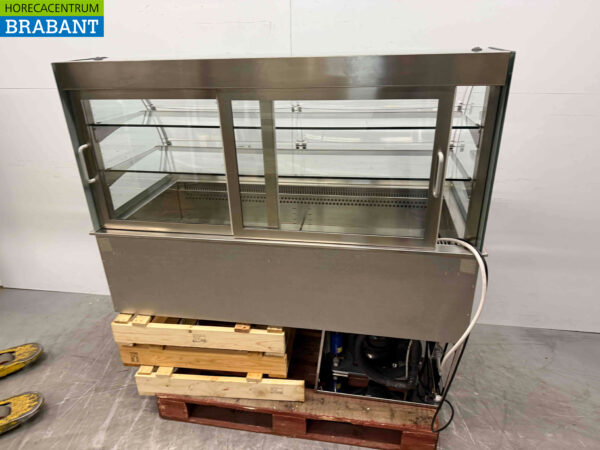 Vitrine réfrigérée encastrable en acier inoxydable 4 x 1/1 gastronorm GN 145 cm 230V Horeca – Image 4
