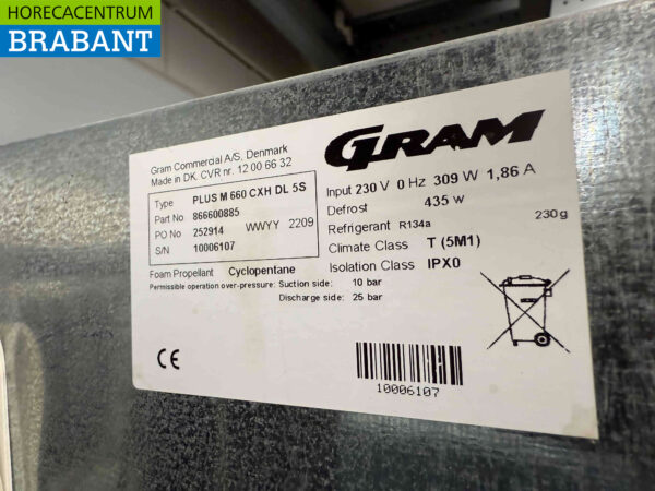 Réfrigérateur Gram en acier inoxydable Réfrigérateur 660 litres 230V Horeca – Image 6