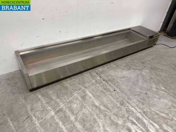 Vitrine de comptoir en acier inoxydable Vitrine de comptoir saladière 9 x 1/3 GN 200 cm Horeca – Image 3