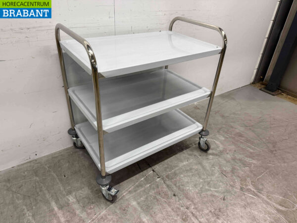 Chariot de service Saro en acier inoxydable 86 cm Restauration – Image 2