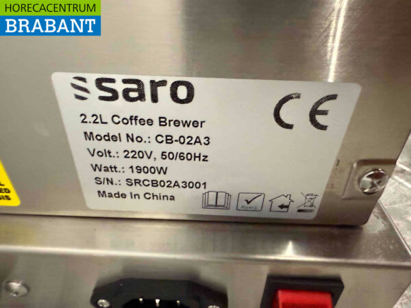 Machine à café Saro en acier inoxydable 2,2 litres 230V Horeca – Image 5