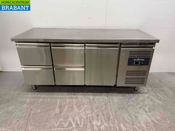 Etabli réfrigéré Ecofrost en acier inoxydable 4 tiroirs et 1 porte 179,5 230V Horeca