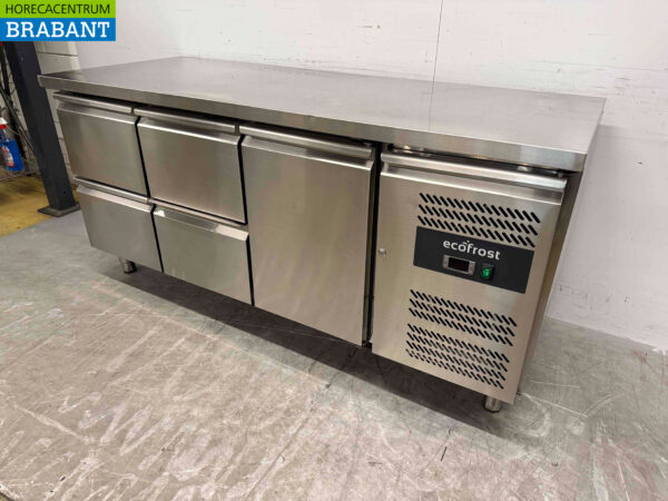 Etabli réfrigéré Ecofrost en acier inoxydable 4 tiroirs et 1 porte 179,5 230V Horeca – Image 2