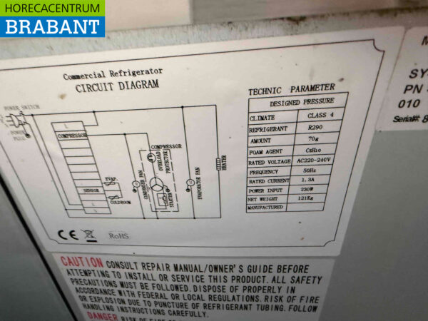 Etabli réfrigéré Ecofrost en acier inoxydable 4 tiroirs et 1 porte 179,5 230V Horeca – Image 7