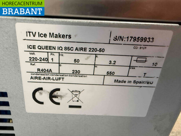 Machine à glace ITV Queen Peeling en acier inoxydable 88 kg par jour 230V Horeca – Image 6
