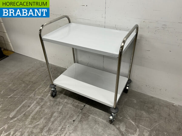 Acier inoxydable Saro Chariot de service 2 étages 86 cm Restauration – Image 2
