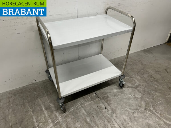 Acier inoxydable Saro Chariot de service 2 étages 86 cm Restauration – Image 3