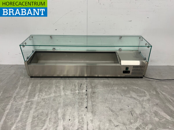 Saladier supérieur en acier inoxydable 140 cm 7 x 1/4 GN 230V Horeca