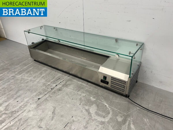 Saladier supérieur en acier inoxydable 140 cm 7 x 1/4 GN 230V Horeca – Image 2