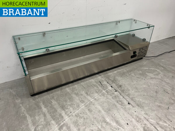 Saladier supérieur en acier inoxydable 140 cm 7 x 1/4 GN 230V Horeca – Image 3