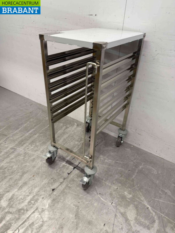 Chariot en acier inoxydable 6 x 1/1 GN gastronorm 95 cm Restauration – Image 3
