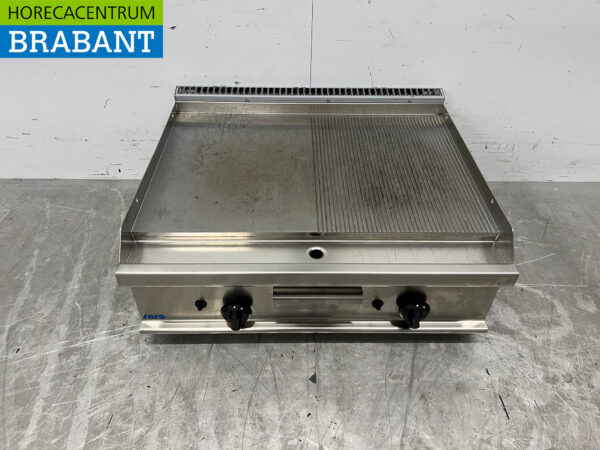 Casta en acier inoxydable Plaque à pâtisserie lisse et striée 80 cm PROPAAN Horeca