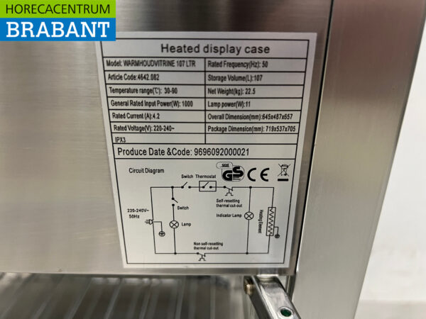 Vitrine en acier inoxydable 64.5 cm 230V Horeca – Image 5