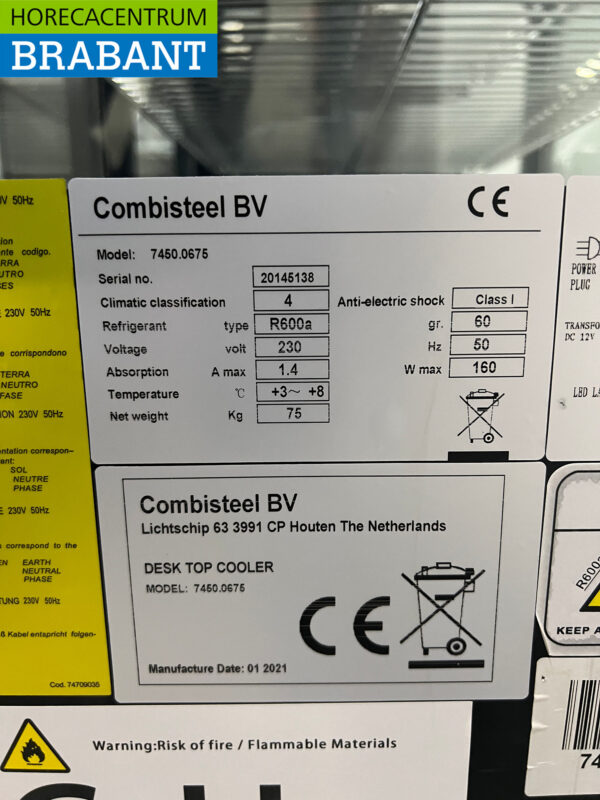 Combisteel Vitrine réfrigérée 159 litres 230V Horeca – Image 6
