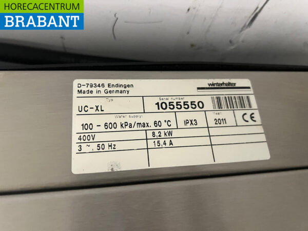 Lave-vaisselle Winterhalter UC-XL en acier inoxydable avec pompe de vidange 400V Horeca – Image 7