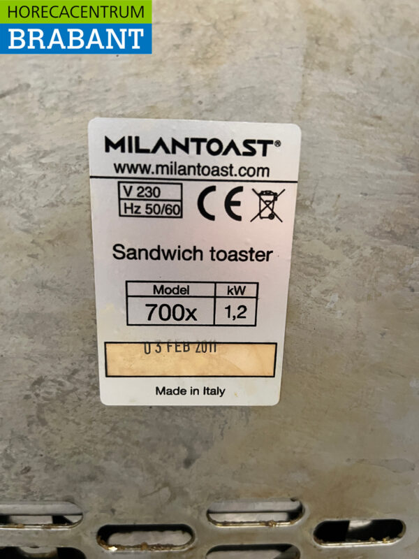 Grille-pain double Milantoast en acier inoxydable 2 tranches 230V Horeca – Image 5