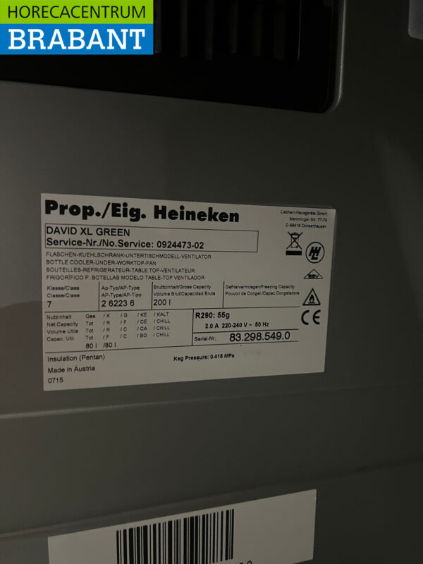 David Réfrigérateur 200 litres 230V Horeca – Image 5