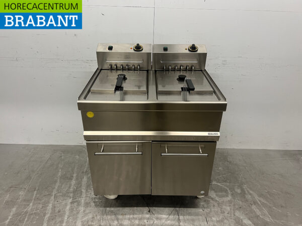 Friteuse double mobile Cullion en acier inoxydable 2 x 17 litres 400V Horeca