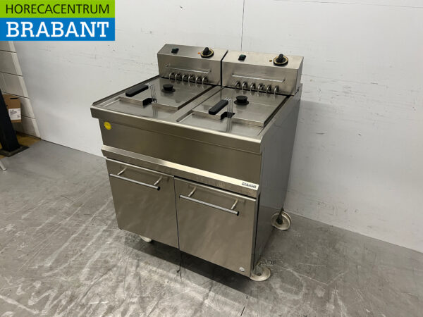 Friteuse double mobile Cullion en acier inoxydable 2 x 17 litres 400V Horeca – Image 2