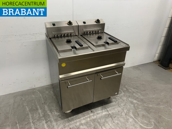 Friteuse double mobile Cullion en acier inoxydable 2 x 17 litres 400V Horeca – Image 3