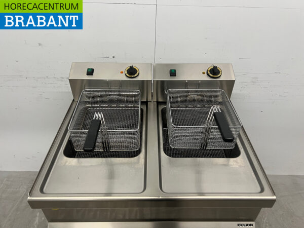Friteuse double mobile Cullion en acier inoxydable 2 x 17 litres 400V Horeca – Image 4