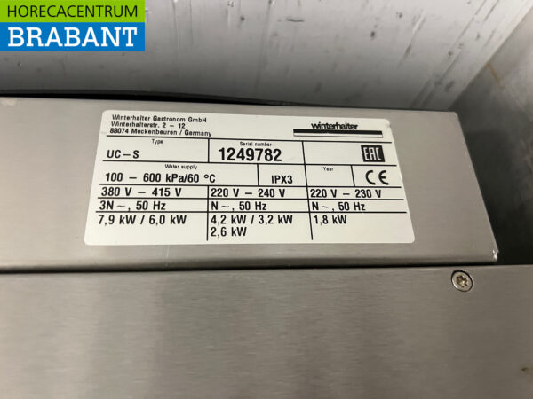 Acier inoxydable Winterhalter Lave-verres avec pompe de vidange 230V Horeca – Image 9